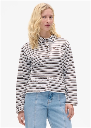 Josefin polo bluse Coffee Bean Stripe Baum Und Pferdgarten